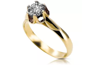 Ring Vintage style Zircon 14K Yellow gold vrc122y